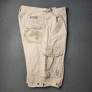 Ecko Unltd Shorts Mens 34 Khaki Cargo Ripstop Raw and Uncut Rhino Streetwear